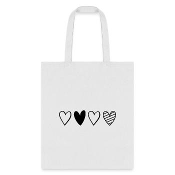 Hearts on Hearts - Tote Bag - white - Front