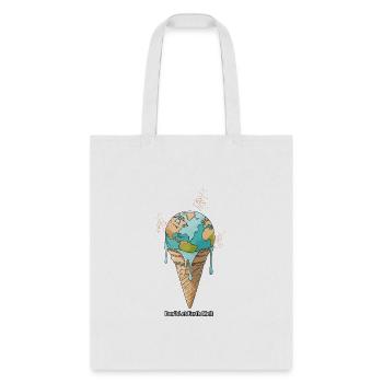Melting Earth Ice Cream – Climate Change Awareness - Tote Bag - white - Front