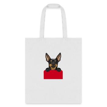 Indonesia Flag Miniature Pinscher Dog In Pocket - Tote Bag - white - Front