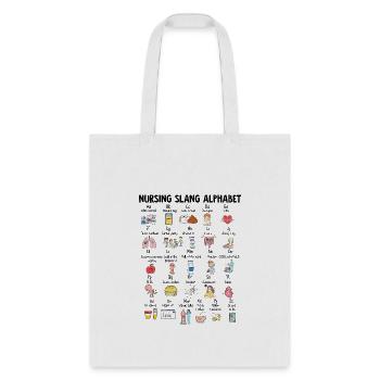 Nurse Shirts Funny Nurse Alphabet T shirt Nurse - Tote Bag - white - Front