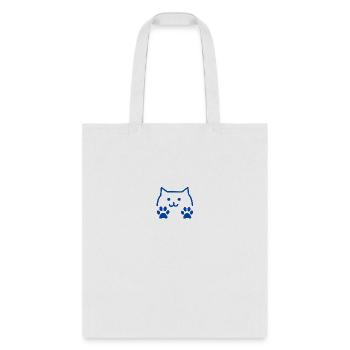 cat blue paw - Tote Bag - white - Front