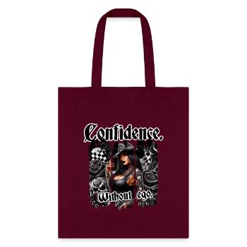 Confidence Without Ego - Tote Bag - burgundy - Front