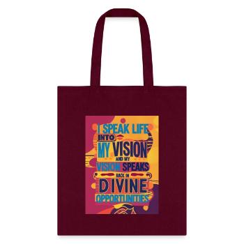 I Speak Life - Tote Bag - burgundy - Front