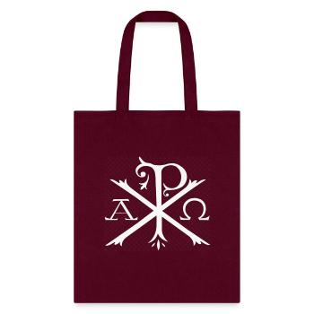 Jesus Christ Alpha and Omega - White - Tote Bag - burgundy - Front
