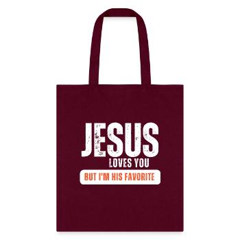 Christian clothing, apparel design - Tote Bag - burgundy - Front