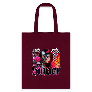 Sinner - Tote Bag - burgundy - Front