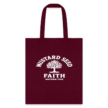 Mustard Seed white - Tote Bag - burgundy - Front
