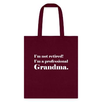 Anticipating Grandma Tee - Tote Bag - burgundy - Front