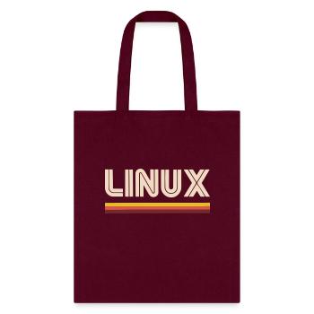 Linux Tee Open - Tote Bag - burgundy - Front