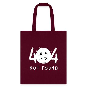 Funny 404 Not Found Error T-Shirt Design - Tote Bag - burgundy - Front