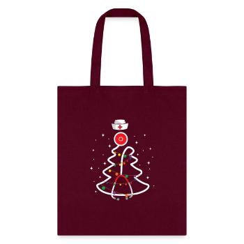Nurse Stethoscope Tree Nurse - Tote Bag - burgundy - Front