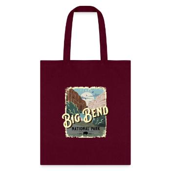Big Bend National Park Texas Travel Style - Tote Bag - burgundy - Front