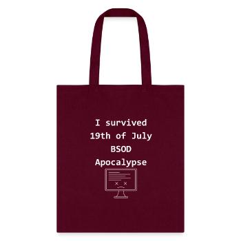 Blue Screen Survivor: July 19th 2024 IT Apocalypse - Tote Bag - burgundy - Front