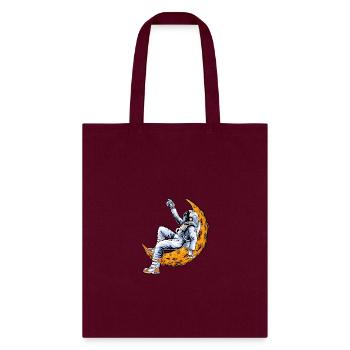 "Chill Astronaut on the Moon – Space Vibes Tee" - Tote Bag - burgundy - Front