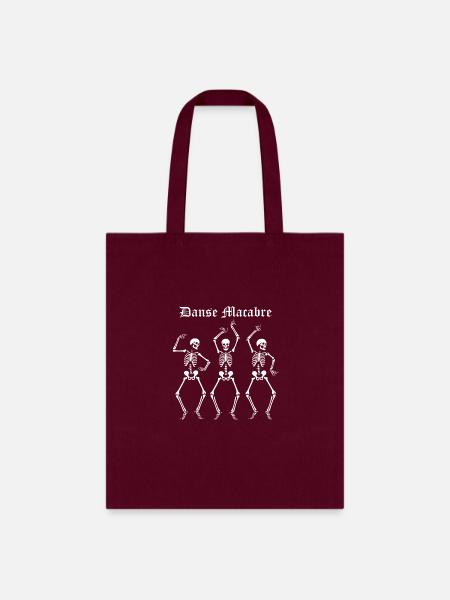 Danse Macabre with Skeletons dancing - Tote Bag - burgundy