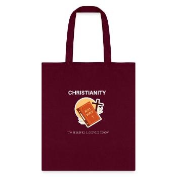 Christian clothing, apparel design - Tote Bag - burgundy - Front
