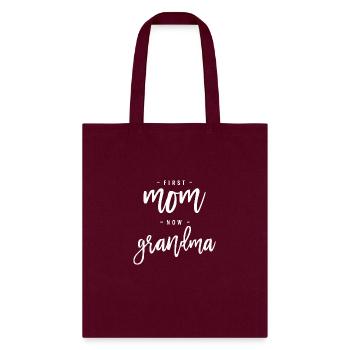 Anticipation Blossoms: Grandma To Be Shirts - Tote Bag - burgundy - Front
