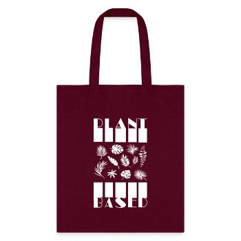 "PLANT BASED" - Tote Bag - burgundy - Front