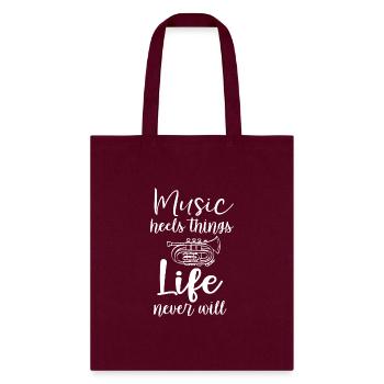 Music Heals - Tote Bag - burgundy - Front
