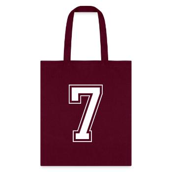 Varsity Jersey Number 7 - Tote Bag - burgundy - Front