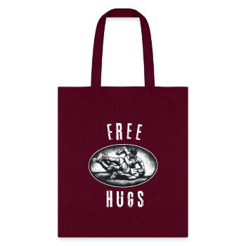 Wrestling - Funny Free Hugs Wrestling - Tote Bag - burgundy - Front
