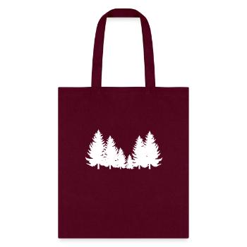 Pine Tree , Outdoors Tee Hiking - Tote Bag - burgundy - Front