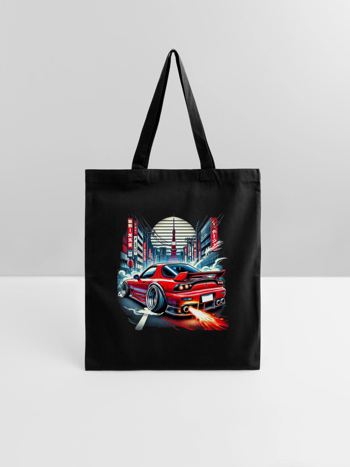 Mazda RX-7 cartoonish design - Tote Bag - black - Front