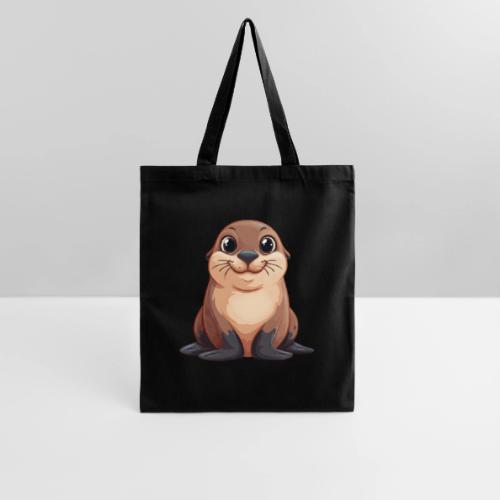 Smiling Cartoon Brown Sea Lion - Tote Bag