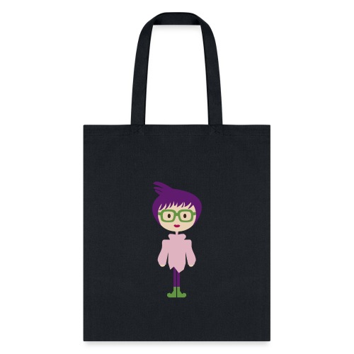 Colorful Mod Girl and Her Green Eyeglasses - Tote Bag