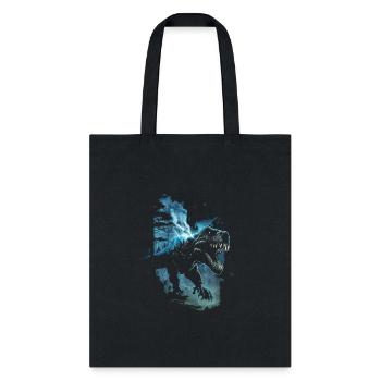 T-Rex running from a meteor storm - Tote Bag - black - Front