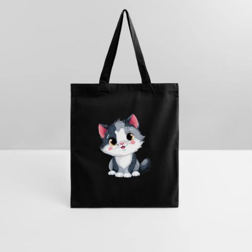 Sweet Sitting Kitten Cartoon Smiling - Tote Bag