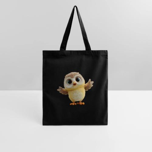 Cute Cartoon Baby Owl with Wings Open - Tote Bag