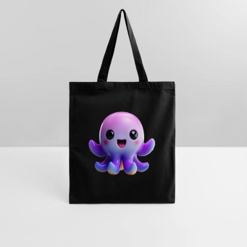 Joyful Cartoon Purple Baby Octopus with Big Smile - Tote Bag