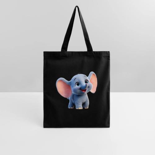Playful Baby Elephant with Big Eyes - Tote Bag