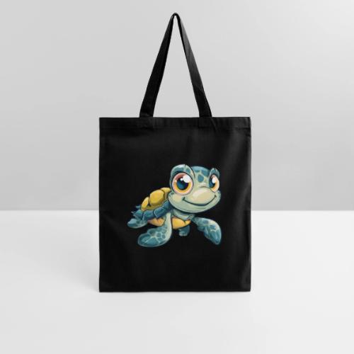 Playful Cartoon Baby Sea Turtle with a Smile - Tote Bag