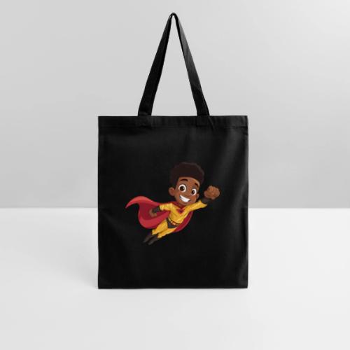 Flying Cartoon Superhero Boy in Red Cape - Tote Bag