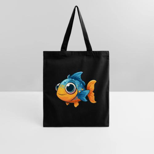 Colorful Cartoon Baby Fish in Blue and Orange - Tote Bag