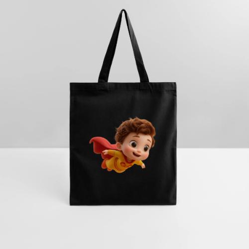 Flying Cartoon Superhero Boy in Yellow Suit - Tote Bag
