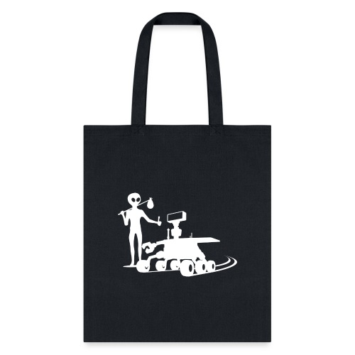 Alien Hitching a Ride on Mars Rover (Dark) - Tote Bag