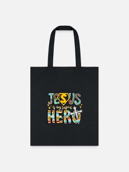 Jesus İs My Super Hero - Tote Bag - black