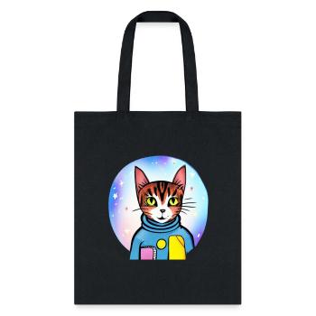 Blue Moon Astronaut Cat - Tote Bag - black - Front