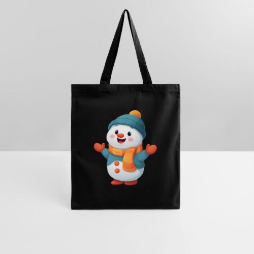 Joyful Cartoon Snowman with Winter Outfit - Tote Bag