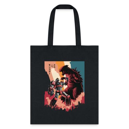 Steel vs Scales: Mecha vs Monster Battle Design - Tote Bag