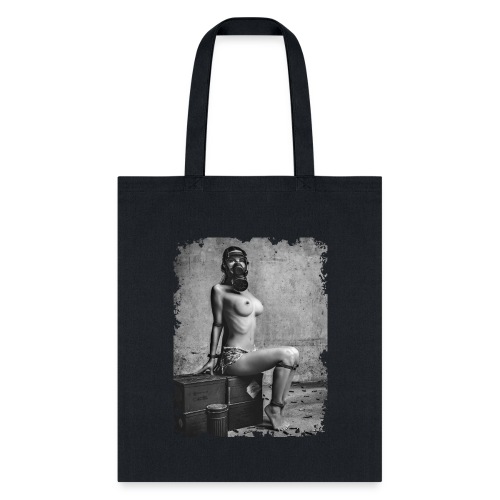 captivated nude girl with gas mask - UNCENSORED - Tote Bag