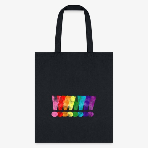 Distressed Gilbert Baker LGBT Pride Exclamation - Tote Bag
