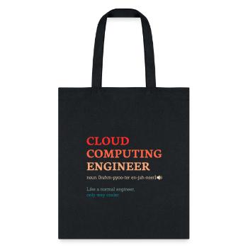 Cloud Computing Engineer Definition Retro Computer - Tote Bag - black - Front