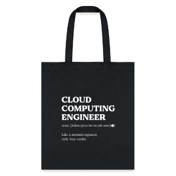 Cloud Computing Engineer Definition Retro Computer - Tote Bag - black - Front