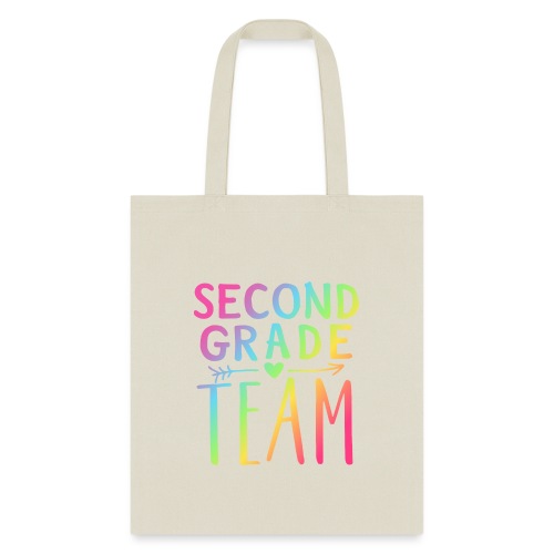 Second Grade Team Neon Rainbow Teacher T-Shirts - Tote Bag