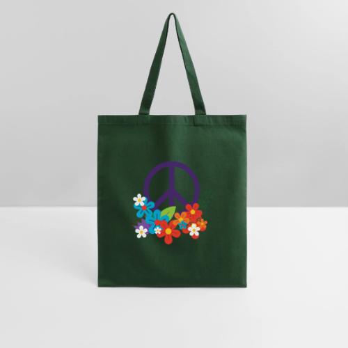 Hippie Peace Design With Flowers - Tote Bag