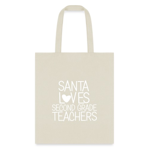 Santa Loves Second Grade Teachers Christmas Tee - Tote Bag